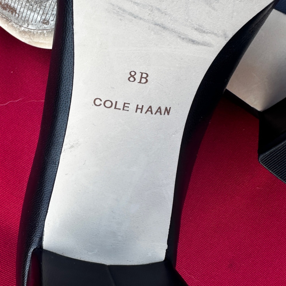 Cole Haan Grand Black pump block heel round toe EUC SIZE 8 - Picture 7 of 9
